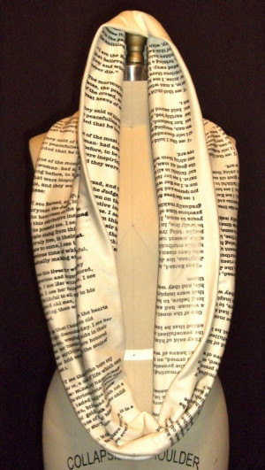 Book scarves. Pride and Prejudice quotes.