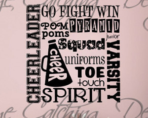 Cheer Team Dance Drill Varsity Decor Bedding Bedroom Playroom Quote ...