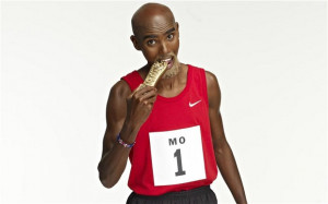 Double Olympic gold medallist Mo Farah wearing a Richard Branson-style ...