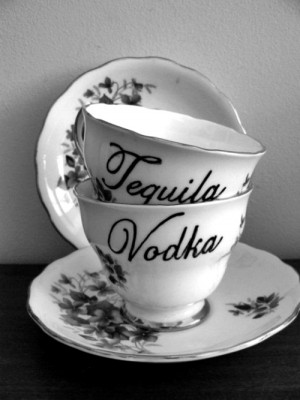 vintage vodka alcohol retro tea girly china teacup Tequila filigree