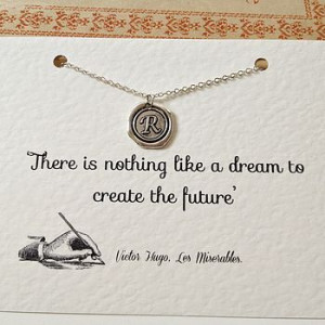 Personalised Book Quote And Initial Necklace