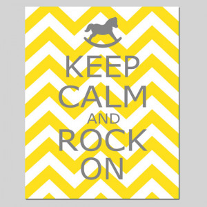 Keep Calm and Rock On - Chevron Edition - 8x10 Inspirational Nursery ...