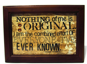 ... Framed Typography Collage Invisible Monsters Quote - Chuck Palahniuk