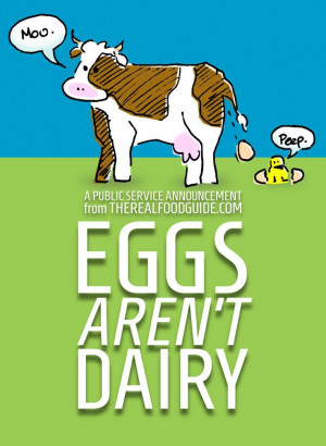Eggs aren't dairy
