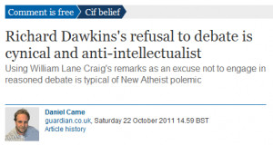 ... exposes the real reason Dawkins won’t debate William Lane Craig