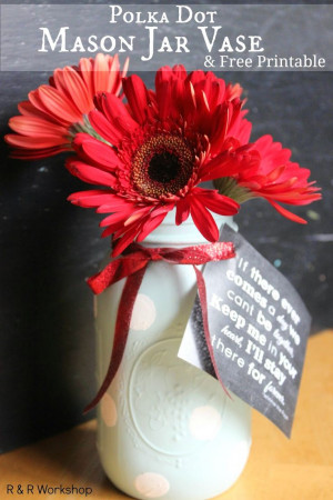 Mason Jar Flower Vase Printable | R R Workshop #masonjars # ...