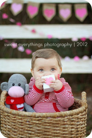 Baby Valentine Photo Ideas | Valentine baby shoot