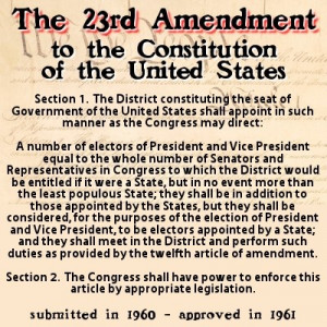 23rd Amendment For Kids The amendment allowed