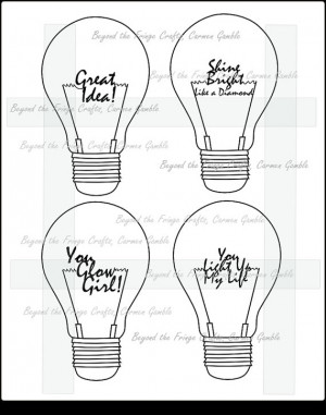 Light Bulb Words Digital Stamps