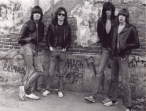 The Ramones in their heydey: Dee Dee, Tommy, Joey, and Johnny.