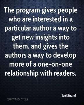 The program gives people who are interested in a particular author a ...