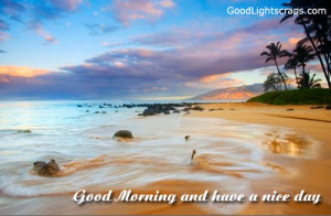 Good morning lovely beach graphic