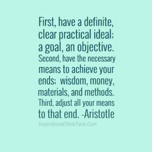 ... Definite, Clear Practical Ideal, A Goal, An Objective… - Aristotle