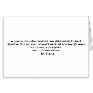 Tolstoy Vegetarian Quote Card