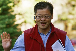 Jerry Yang says goodbye to the company he founded. Photo: Reuters