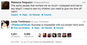 After Rebecca’s rant, Louis jumped on his twitter and said this to ...