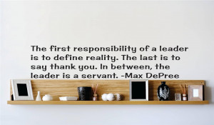 Details about Max DePree Leadership Quote | Inspirational Vinyl Wall ...