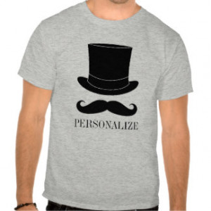 Black top hat and mustache bachelor party t shirt