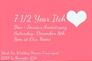 itch anniversary party invitation - I love the idea of the 7 year Itch ...