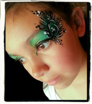 Communion girl with one stroke peacock eye design. Painted by Ditzy ...