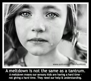 meltdown means our sensory kiddos are having a hard time, not giving ...