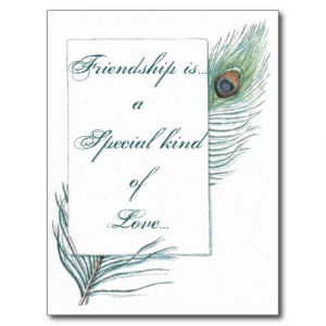 friendship_love_quote_inspirational_peacock_postcard ...