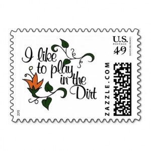 like to play in the dirt postage stamp
