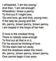 yeats poems brown penny - Google Search