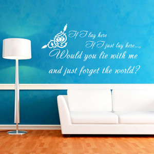 Wall Decals Quotes - If I just lay here Would you lie Quote Decal Wall ...