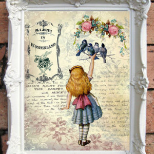 ALICE in Wonderland Quote Art Print Alice in Wonderland Decor... More