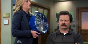 Leslie Knope tortures Ron Swanson picture2