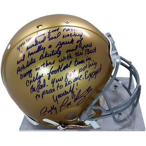 Rudy Ruettiger Signed Authentic Notre Dame Full Size Helmet Full Movie ...