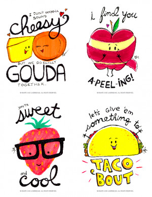 ... Printables - Funny Valentines with Food Puns by Hearts and Laserbeams
