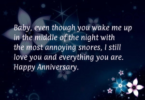Funny anniversary sayings for him