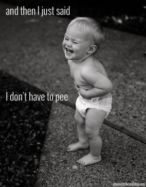 then i just said, i dont have to pee, funny baby laughing hard