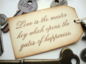 Wedding Favor Tags Skeleton Key Love Quote Rustic