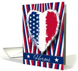 Police Officer Thank You, Hero Quote, Patriotic Heart card (940535)