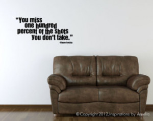 Large Wall Art WAYNE GRETZKY You mi ss 100 percent of the shots ...