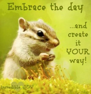 Embrace the day quote via www.Facebook.com/IncredibleJoy