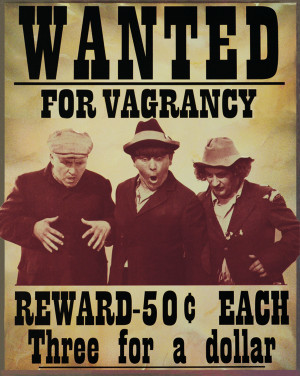 Three Stooges Tin Sign Vagrancy Style