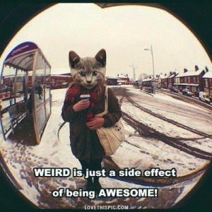 get so tired of people telling me I'm weird. Though it makes me a ...