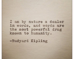 Rudyard Kipling Quote Typed On Type Writer