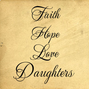 Hope Cursive Faith hope love daughters wall