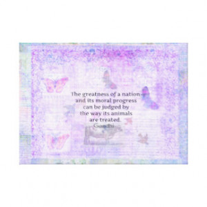 GANDHI Quote About Animal Rights Canvas Prints