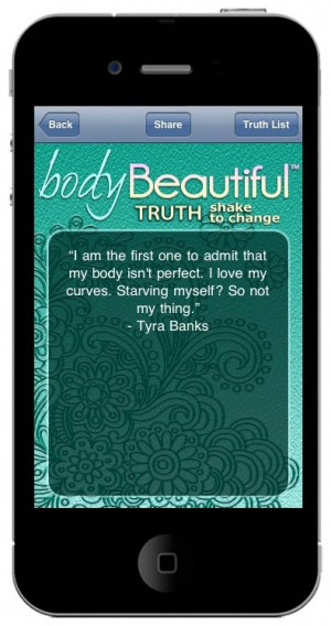 ... Beautiful quote, celebrities on body image, tyra banks body image