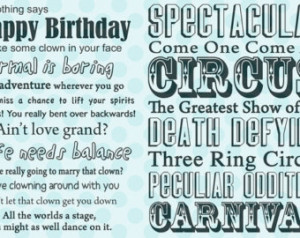 Circus Sayings and Background stamp Unmounted Rubber Stamps by ...