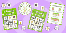 Initial j Sound Bingo and Lotto Game Final 'J' Sound Board Game
