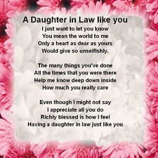 Personalised Coaster - Daughter in Law Poem - Pink Floral + FREE GIFT ...