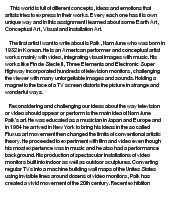 essay on Art Works of Judy Chicago, Nam June Paik, Robert Smithson and ...
