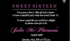Black And Pink Flourish Sweet 16 Teen Birthday Party Invitation ...
